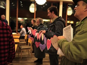 Library workers present Occupy Harvard a Valentine's Day card
