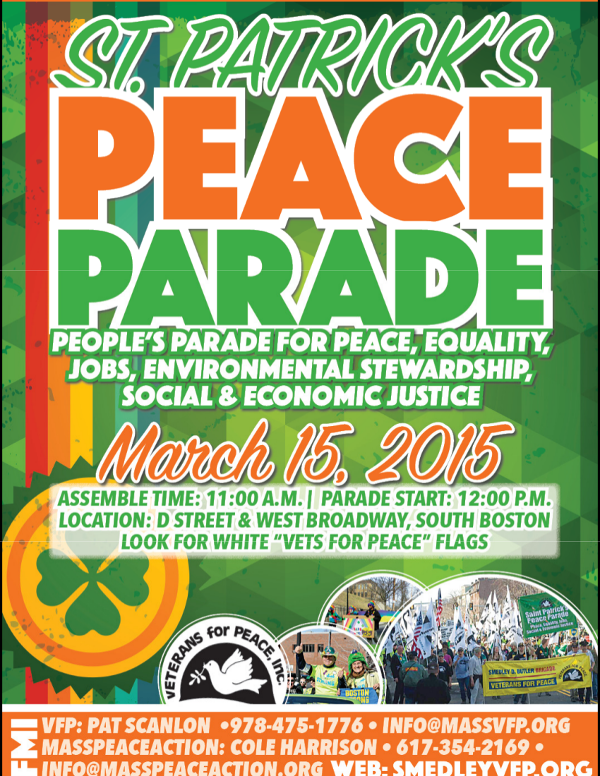 St Patrick's Day Peace Parade flyer